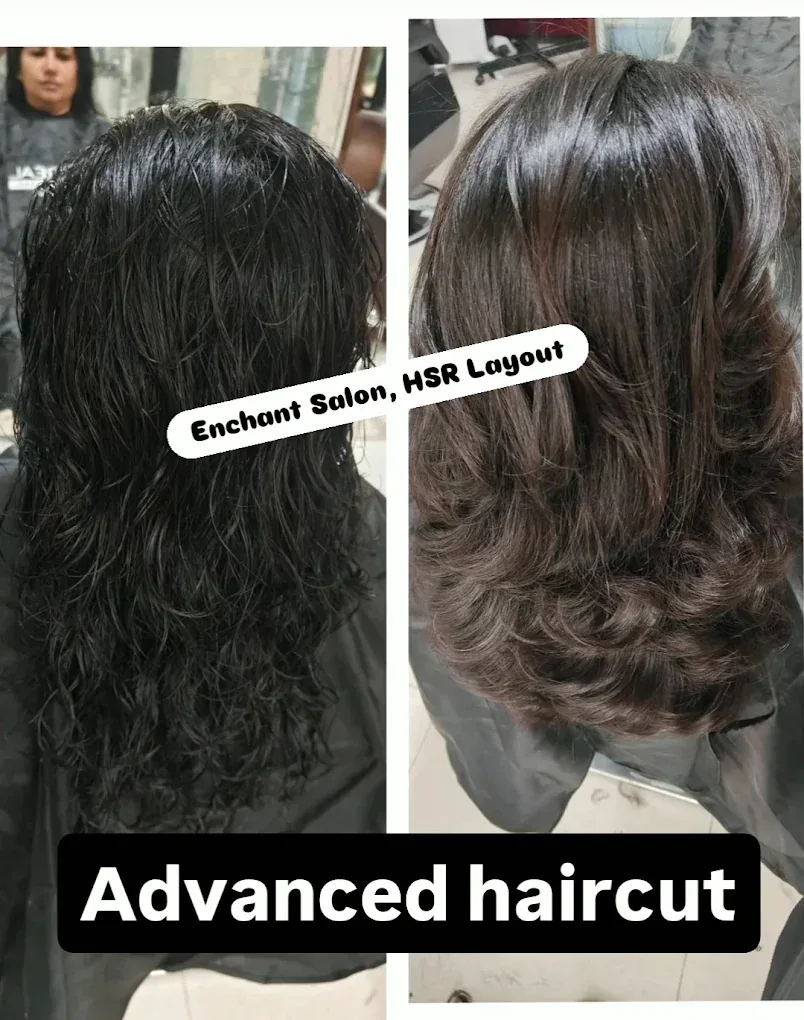 Advanced women's haircut result at Enchant Unisex Salon HSR Layout Bengaluru