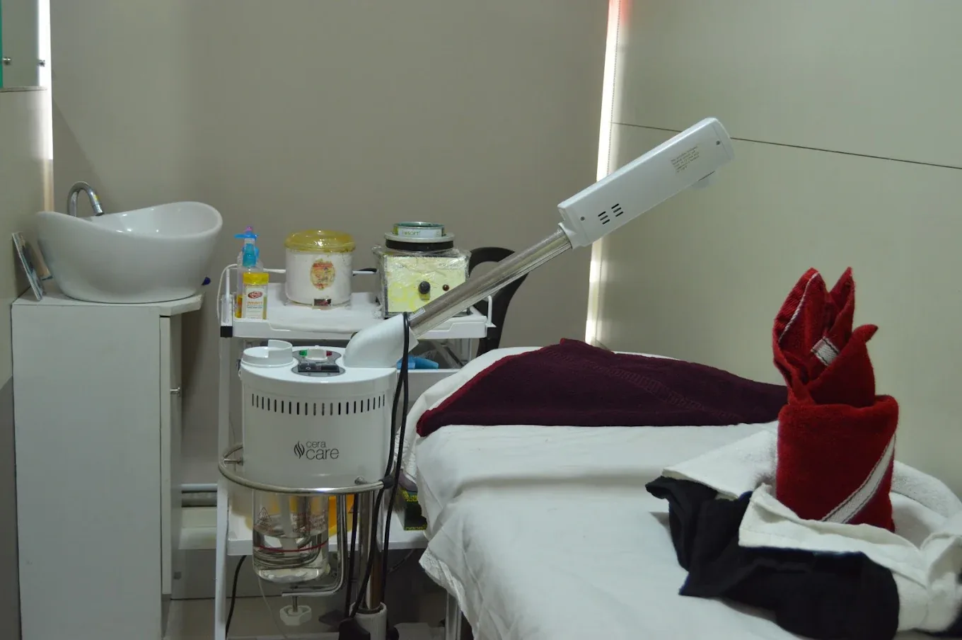 Facial and skincare treatment room at Enchant Unisex Salon HSR Layout Bengaluru