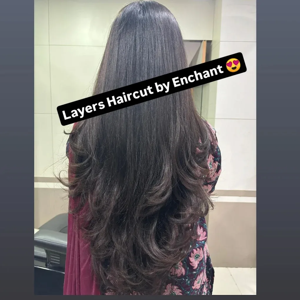 Layered haircut for women at Enchant Unisex Salon HSR Layout Bengaluru
